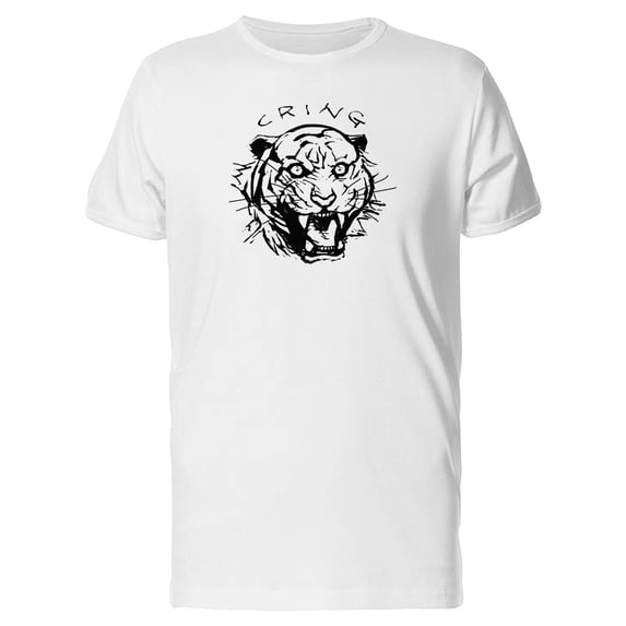Cring, Cool Angry Tiger Sketch Tee Men's -Image by Shutterstock