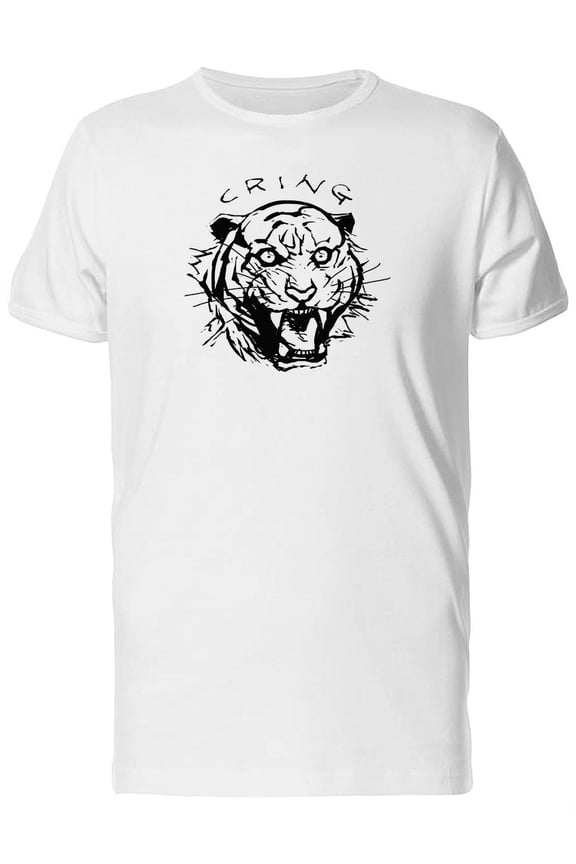 Cring, Cool Angry Tiger Sketch T-Shirt Men -Image by Shutterstock, Male XX-Large