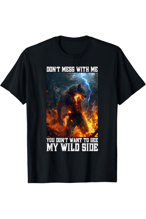 Cringy Werewolf Warning Wolf Meme Cringe Alpha Wolf T-Shirt Shirts