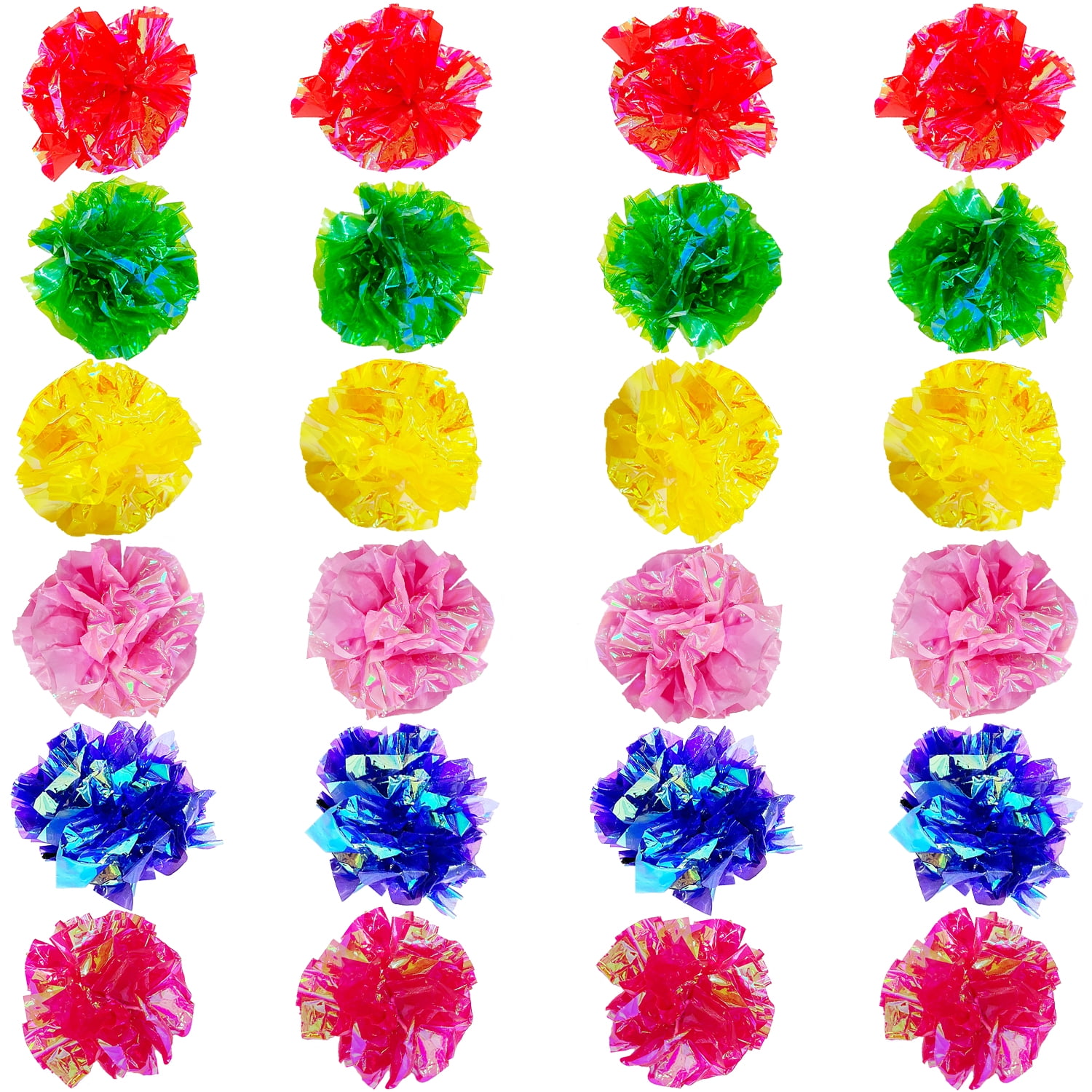 Crinkle Cat Balls Toys, 25 Pack Colorful Cat Balls Chew and Chase Cat