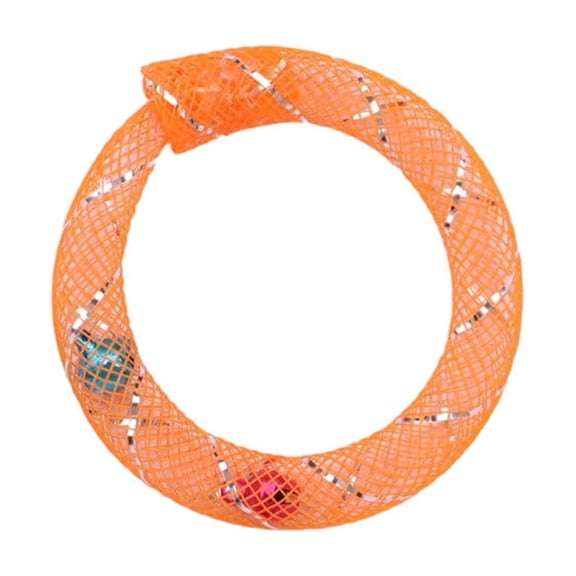 Crinkle Cat Toy Donut Shape With Bells Soft Mesh Tunnel For Interactive Play