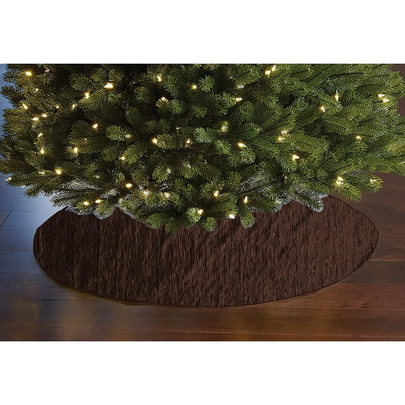 Crinkle Crushed Pattern Tree Skirt Christmas Decoration 54" Round