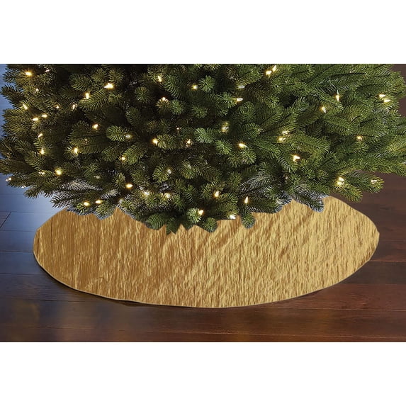 Crinkle Crushed Pattern Tree Skirt Christmas Decoration 54" Round