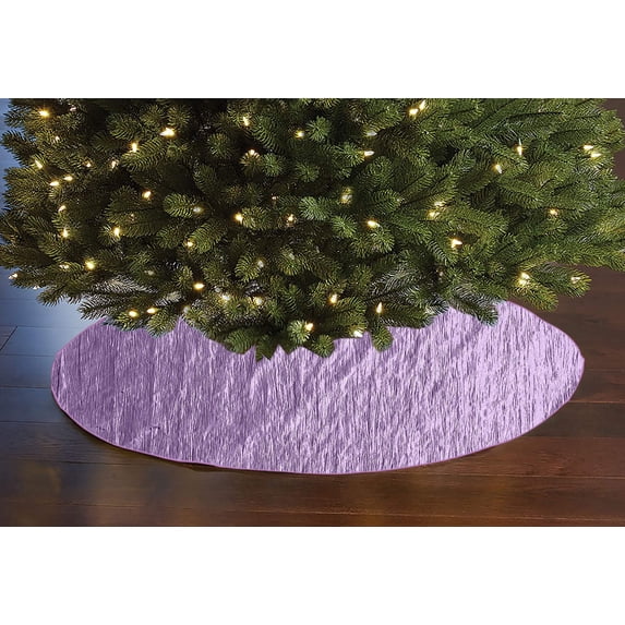 Crinkle Crushed Pattern Tree Skirt Christmas Decoration 54" Round
