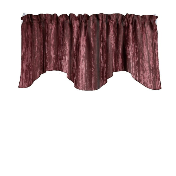 Crinkle Crushed Taffeta Scalloped Window Valance 58" Wide / 20" Tall