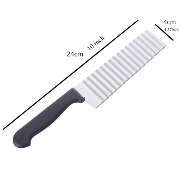 Crinkle Cut KnifeCrinkle Cutter Knife Stainless Steel Cutting Tool for Potato Carrot Chip Vegetable French Fry, Wavy Chopper Wave Slicer Steel Blade,
