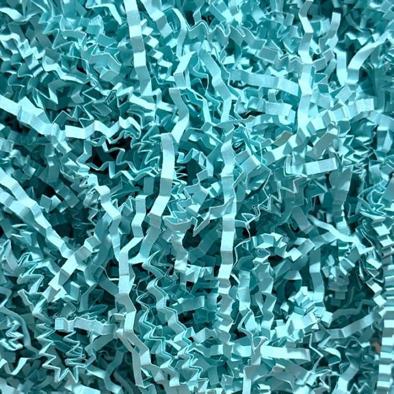 Crinkle Cut Paper Shred - 5.3 oz Fluffy Gift Box Filler, Basket Stuffing for Christmas, Wedding, Birthday | Decorative Packing Grass, Party Decorations (Sky Blue)