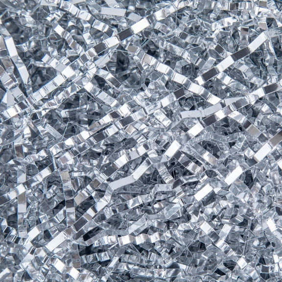 Crinkle Cut Paper Shred Filler 1LB Shredded Paper for Gift Box Baskets Wrapping and Filling (Silver)
