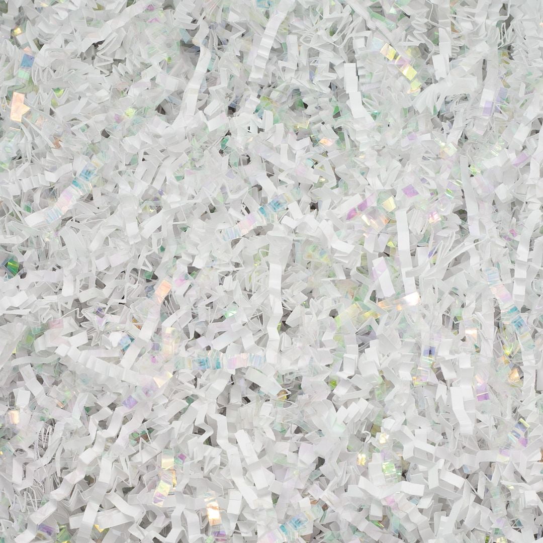 Crinkle Cut Paper Shred Filler (2 LB) for Gift Wrapping & Basket Filling - Diamond White| MagicWater Supply
