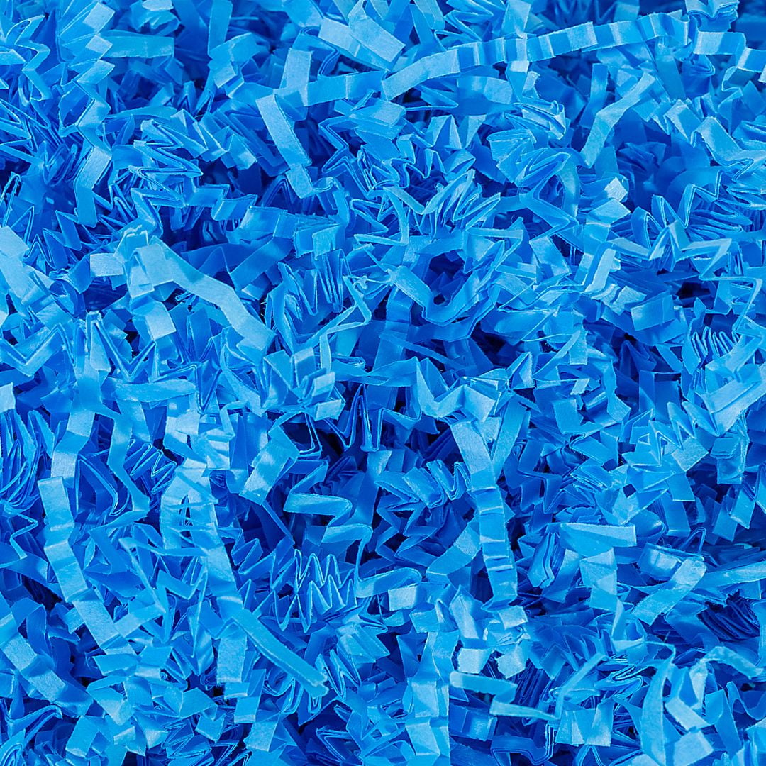 Crinkle Cut Paper Shred Filler (2 LB) for Gift Wrapping & Basket Filling - Light Blue| MagicWater Supply
