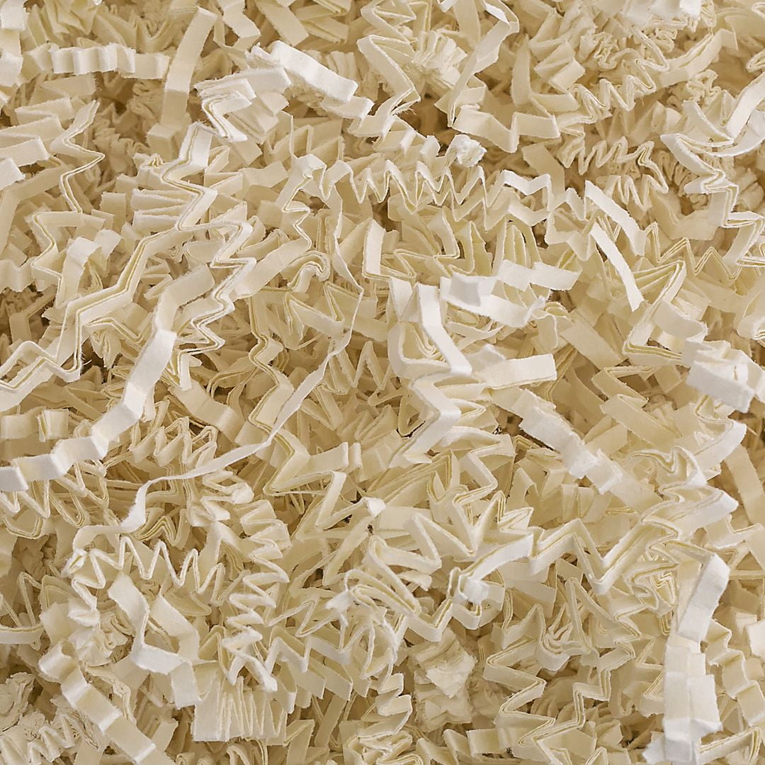 Crinkle Cut Paper Shred Filler (2 LB) for Gift Wrapping & Basket Filling - Light Ivory| MagicWater Supply