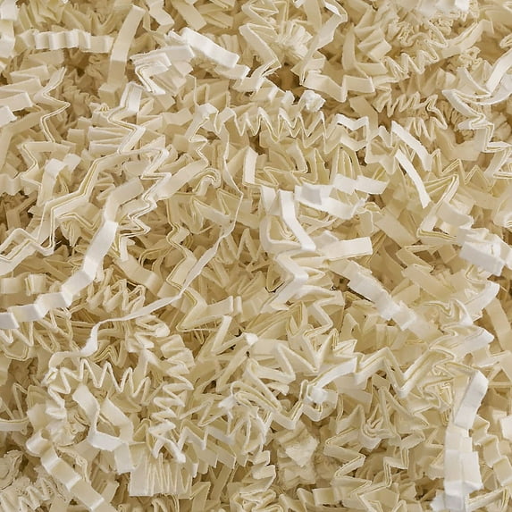 Crinkle Cut Paper Shred Filler (4 oz) for Gift Wrapping & Basket Filling - Light Ivory| MagicWater Supply
