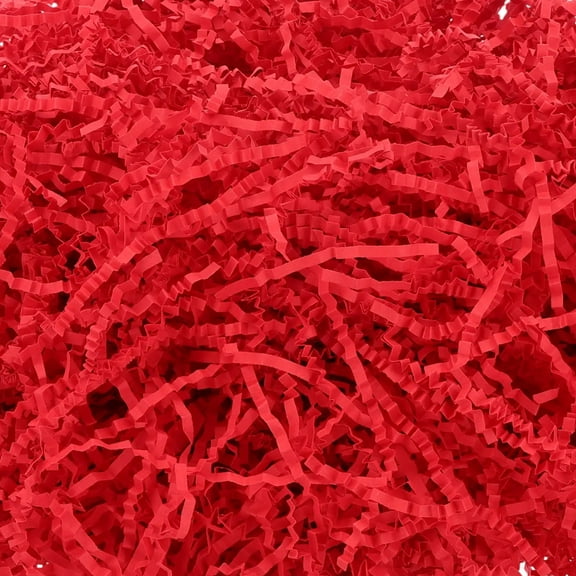 Crinkle Cut Paper Streamer for Gift Boxes, Baskets, and Craft Projects Red