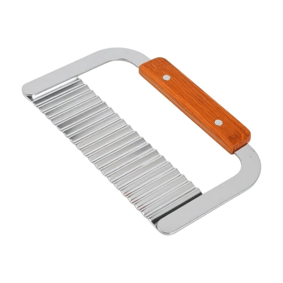 Crinkle Cutter 7 by 5 Inch Stainless Steel Wood Handle for Kitchen Veggies and French Fries