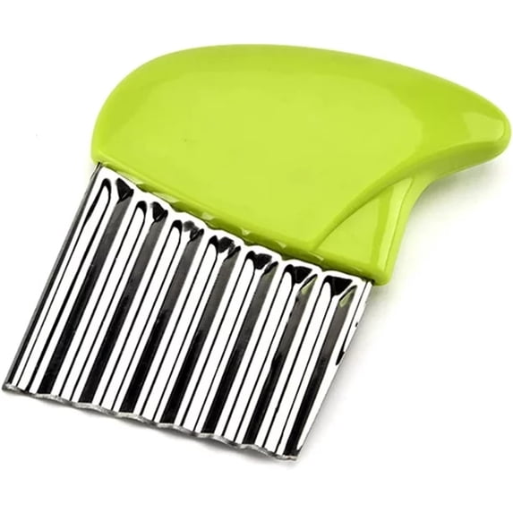 Crinkle Cutter, Casewin Wavy Knife for Vegetable, Great Crinkle Cutter for Veggies, Stainless Steel Blade, Green