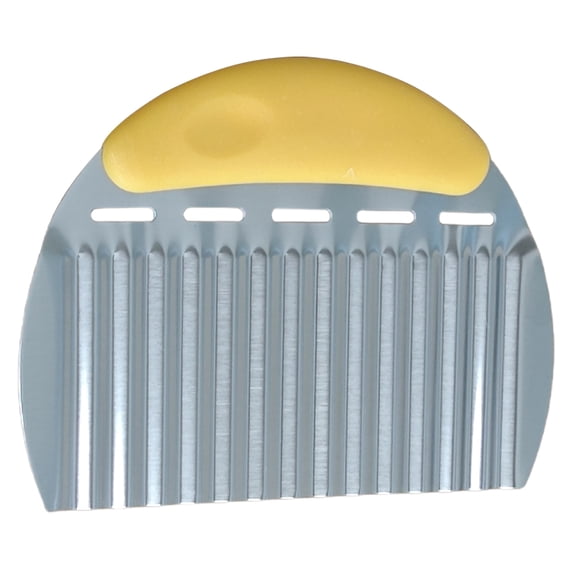 Crinkle Cutter French Fry Cutter,Heavy Duty Crinkle Potato Slicer Wavy Chopper,6.5x4.72 inch Stainless Steel Wavy Slicer Crinkle Cutting Chopping Tools with Handle for Carrot Vegetable (Orange)