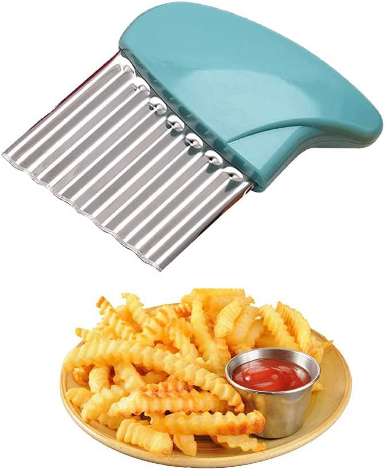 Crinkle Cutter for Potatoes,French Fry Cutter,Stainless Steel Wave