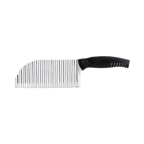 Crinkle Cutter for Vegetables & Potatoes | Stainless Steel Wavy Knife | French Fry & Fruit Chopper | Ergonomic Non-Slip Handle | Create Fun Shapes for Meals | 1-Piece Kitchen Tool