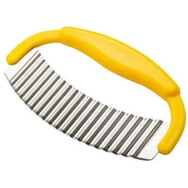 Crinkle Cutter Wave Potato Slicer Cutter Stainless Steel Waffle Fry Cutter Wavy Chopper for Veggies Fruit Vegetable Potato Carrots