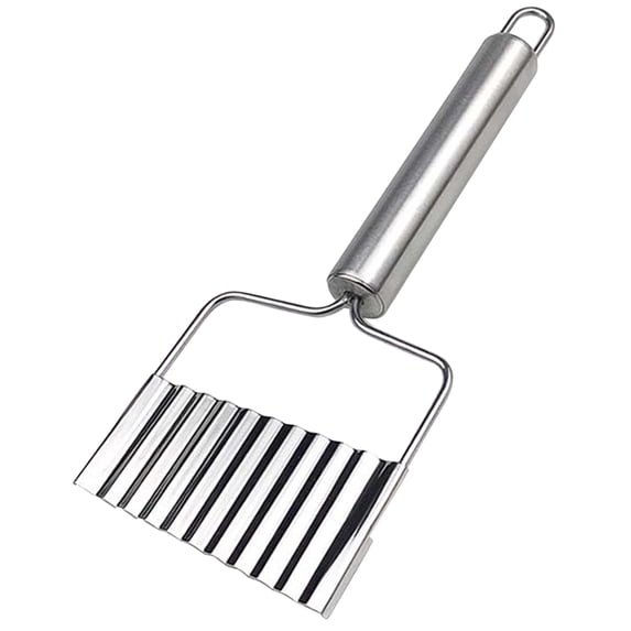 Crinkle Cutter Wavy Blade Chips Cutter French Fry Slicer Potato Carrot Chipper Vegetable Crinkle Knife Stainless Steel Wavy Chopper Wavy Knife Crinkle Chopper Potato Cutter Kitchen Cutting Tool 3.1"