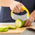 thumbnail image 1 of Potato Cutter Crinkle Cutter Stainless Steel French Fry Slicer Vegetable Fruit Kitchen for Fries Pickles Snacks, 1 of 3