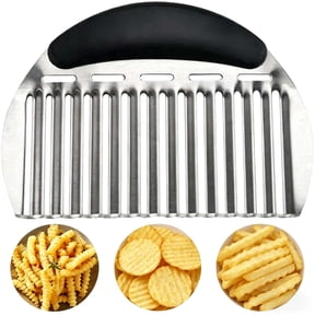 Siloon Crinkle Cutter for Potatoes, Stainless Steel Wavy Slicer for French Fries, Sturdy and Sharp Cutter for Vegetables