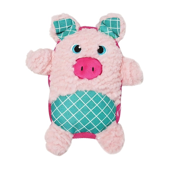 Crinkle Dog Toys, Squeaky Plush No Stuffing Cute Puppy Stuffless Tough Rop Pull Toy, Fun Dog Stuffed Animals Durable Chew for Small Medium Large Pup (Pink)