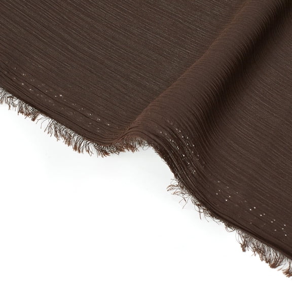 Crinkle Georgette Fabric 60 Inch 115 GSM Lightweight Sheer Polyester By The Yard - For Sewing Apparel, Curtains, Dye Sublimation & More - Brown (1 Yard)