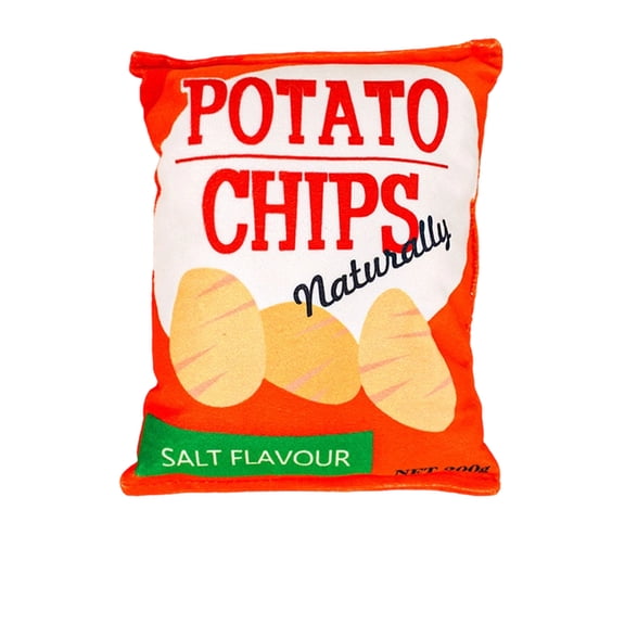 Crinkle Paper Pet Toy, Furry Imitation Sound Toy for Cats & Small Dogs, Potato Chip Shape with Catnip, Noise Making Interactive Play for Boredom Relief