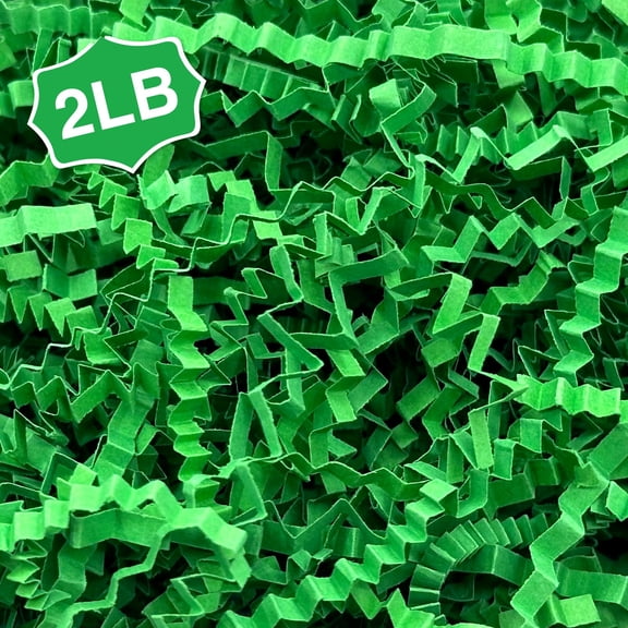 Crinkle Paper Shred Filler Forest Green 2lb Gift Basket Packaging