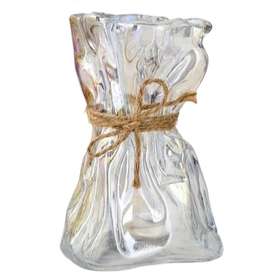 Crinkle Paperbag Design Flower Vase, Cute Irregular Shaped Flowers Vases