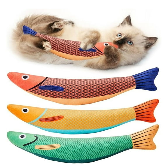 Crinkle Sound Plush Fish Cat Toy, Saury Fish 1 Pack, Soft Interactive Toy for Indoor Exercise, 8.6 Inches for All Breeds, Style A