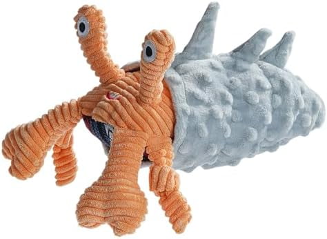 Crinkle Squeaky Octopus Dog Toy - Ocean Theme Stuffed Interactive Rope Toys for Small, Medium & Large Dogs, Durable for Aggressive Chewers (Crab)