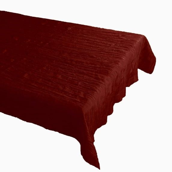 Crinkle Style Crushed Taffeta Tablecloth Burgundy