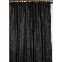 Crinkle Taffeta Crushed Pattern Single Curtain Panel 54 Inch Wide Black