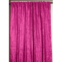 Crinkle Taffeta Crushed Pattern Single Curtain Panel 54 Inch Wide Fuchsia