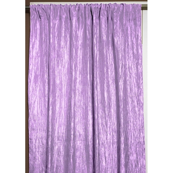 Crinkle Taffeta Crushed Pattern Single Curtain Panel 54 Inch Wide Lavender