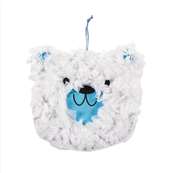 Crinkle Tissue Paper Polar Bear Craft Kit, Makes 12, Craft Kits, Winter, 12 Pieces