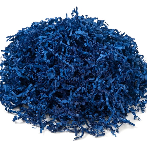 Crinkle cut paper shred filler 1/2 lb dark blue,gift box basket bag stuffing for birthdays Christmas weddings,decoive packaging filler for gifts candles perfumes,blue
