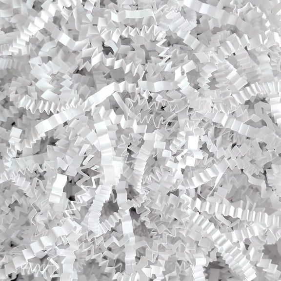 Crinkle cut paper shred filler,2LB bulk shredded stuffing for gift boxes baskets bags,decoive confetti for valentine's day holiday party wedding birthday christmas,white
