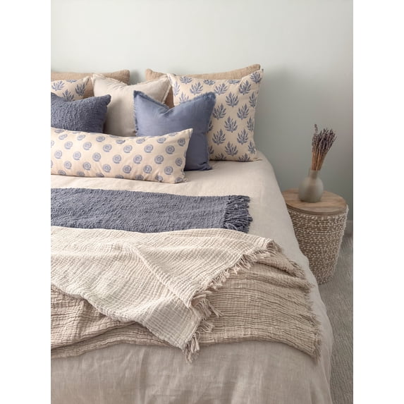 Crinkled Turkish Cotton Oversized Cuddle Blanket Charcoal Grey