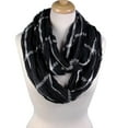 thumbnail image 1 of Crinkled Windowpane Plaid Sheer Lightweight Fashion Scarf (Black), 1 of 1
