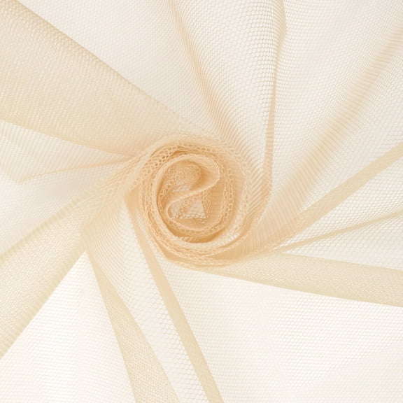Crinoline Polyester Petticoat Hard Net (60/61 Inch) Mesh Fabric By The Yard - For Sewing Apparel, Bridalwear, Linings, & More - Champagne (1 Yard)