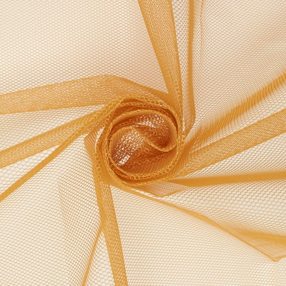 Crinoline Polyester Petticoat Hard Net (60/61 Inch) Mesh Fabric By The Yard - For Sewing Apparel, Bridalwear, Linings, & More - Antique Gold (5 Yards)