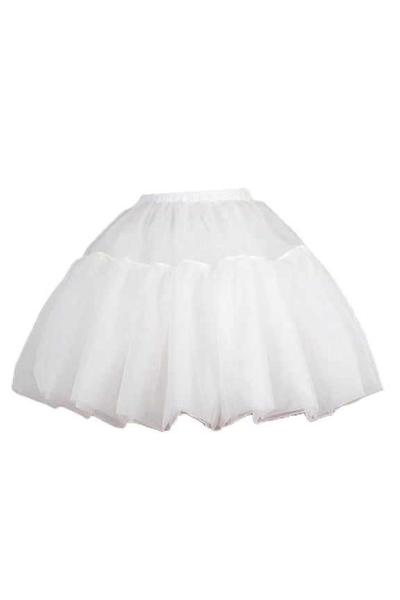 Crinoline Underskirt Petticoat A-line Short Length Slip for Women Bridal Dress Vintage Ball Gown Hoopless White Black