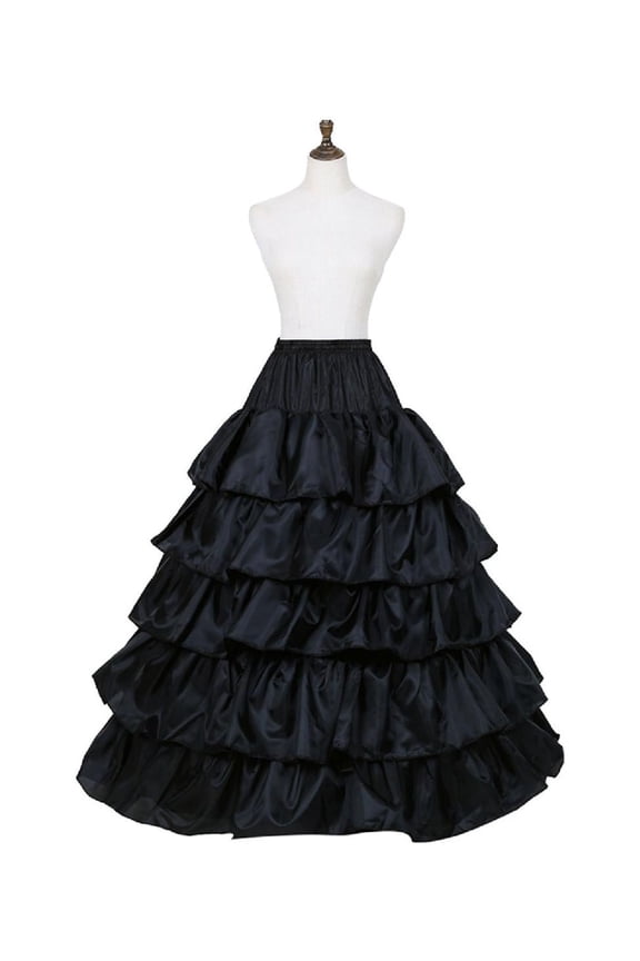 Crinoline Underskirt Petticoat Black Ruffles for Women Girls Ball Gown Costume