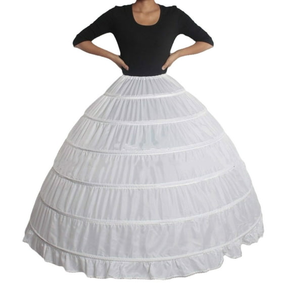 Crinoline Underskirt Petticoat Floor Length for Women Bridal Dress Vintage Ball Gown White Slips Hoop Skirt Multiple Styles for Lolita Cosplay Vintage Party