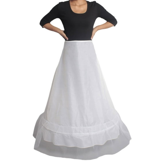 Crinoline Underskirt Petticoat Floor Length for Women Bridal Dress Vintage Ball Gown White Slips Hoop Skirt Multiple Styles for Lolita Cosplay Vintage Party