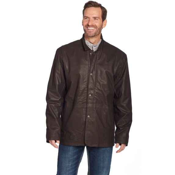 Cripple Creek Mens Mocha Leather Buffalo Nappa Zip Jacket XL