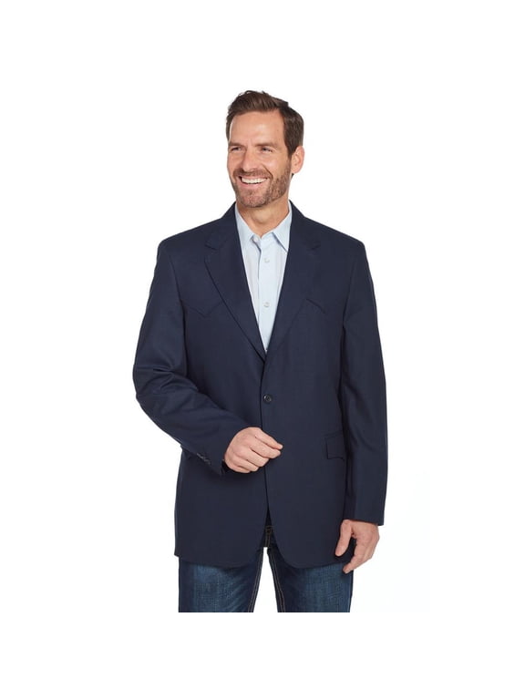 Mens Plano Sport Coat 44 R Navy
